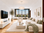 Penthouse-Flair in Bestlage: Lichtdurchflutet, ruhig und mit Weitblick ins Grüne - Wohnzimmer-Virtuelle Darstellung