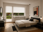 Architektonisch markantes Mehrfamilienhaus der klassischen Moderne - EG-Schlafzimmer Virtuelle Darstellung