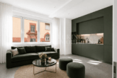 Urbanes Wohnen mit besonderem Flair – moderne Wohnung in Ludwigshafen-Süd - Wohnküche-Virtuelle Darstellung